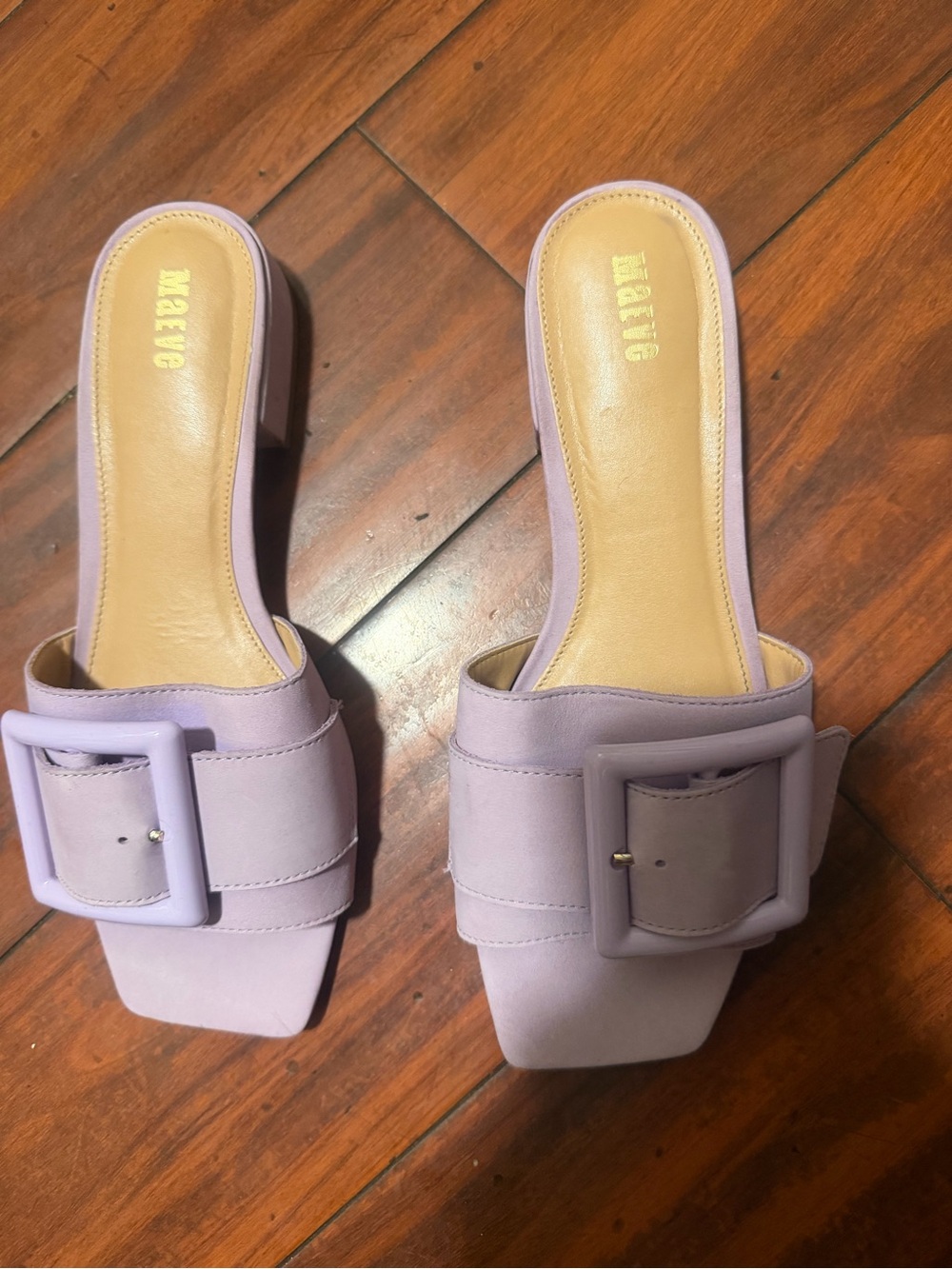 Anthropologie Lavender Buckle Slide Mules - Picture 3 of 10